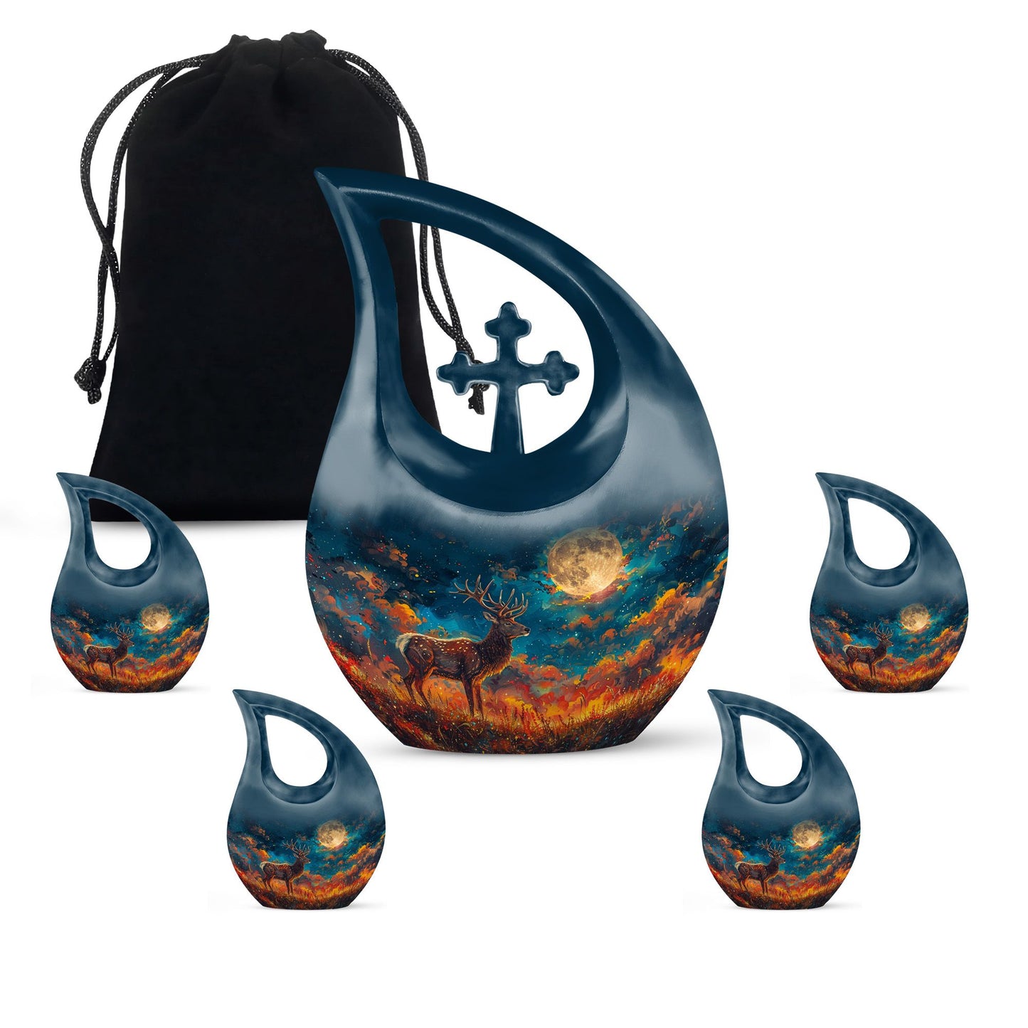 Personalized Deer Cremation Urn for Adults - 10-inch, 200 cu in - Yatskia