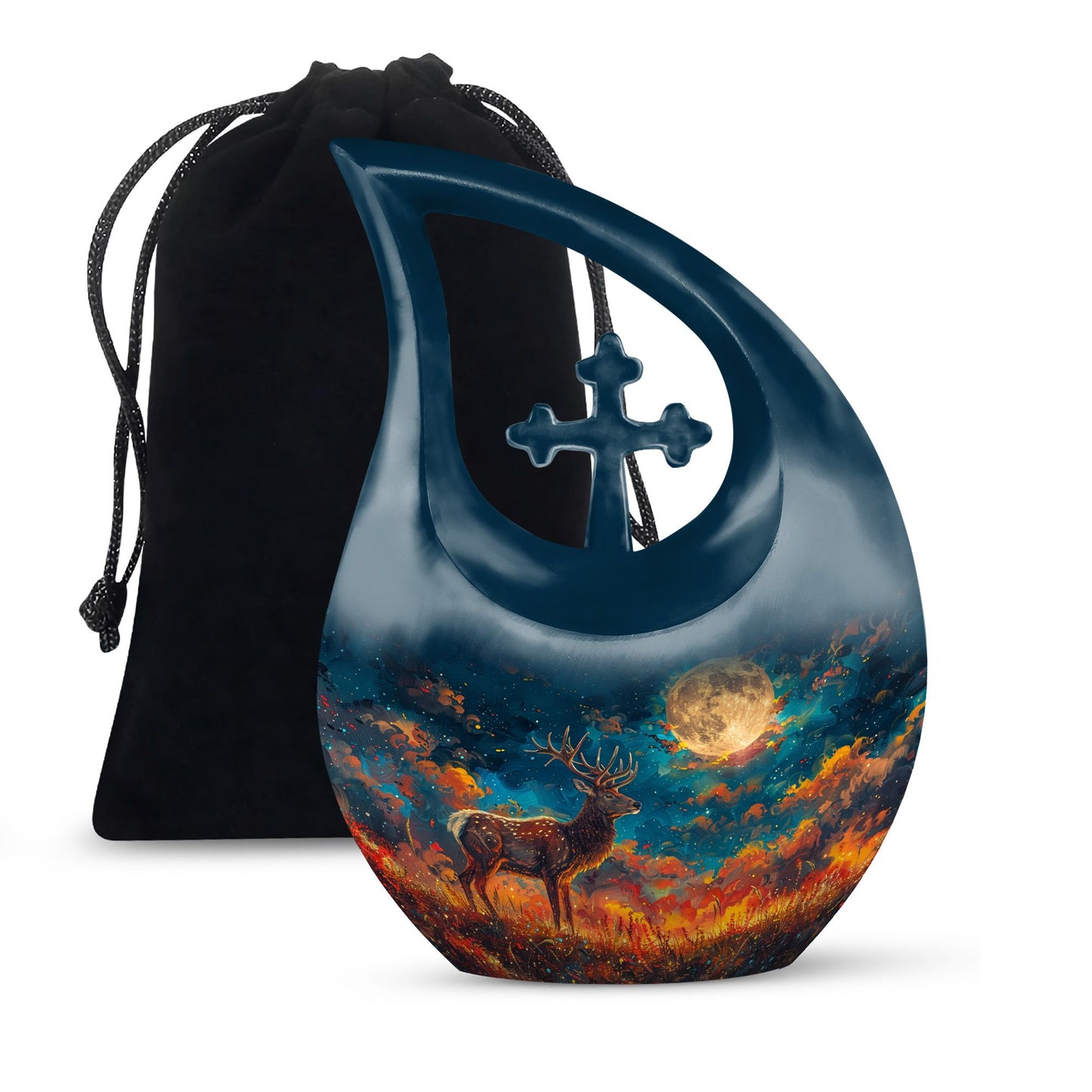 Personalized Deer Cremation Urn for Adults - 10-inch, 200 cu in - Yatskia