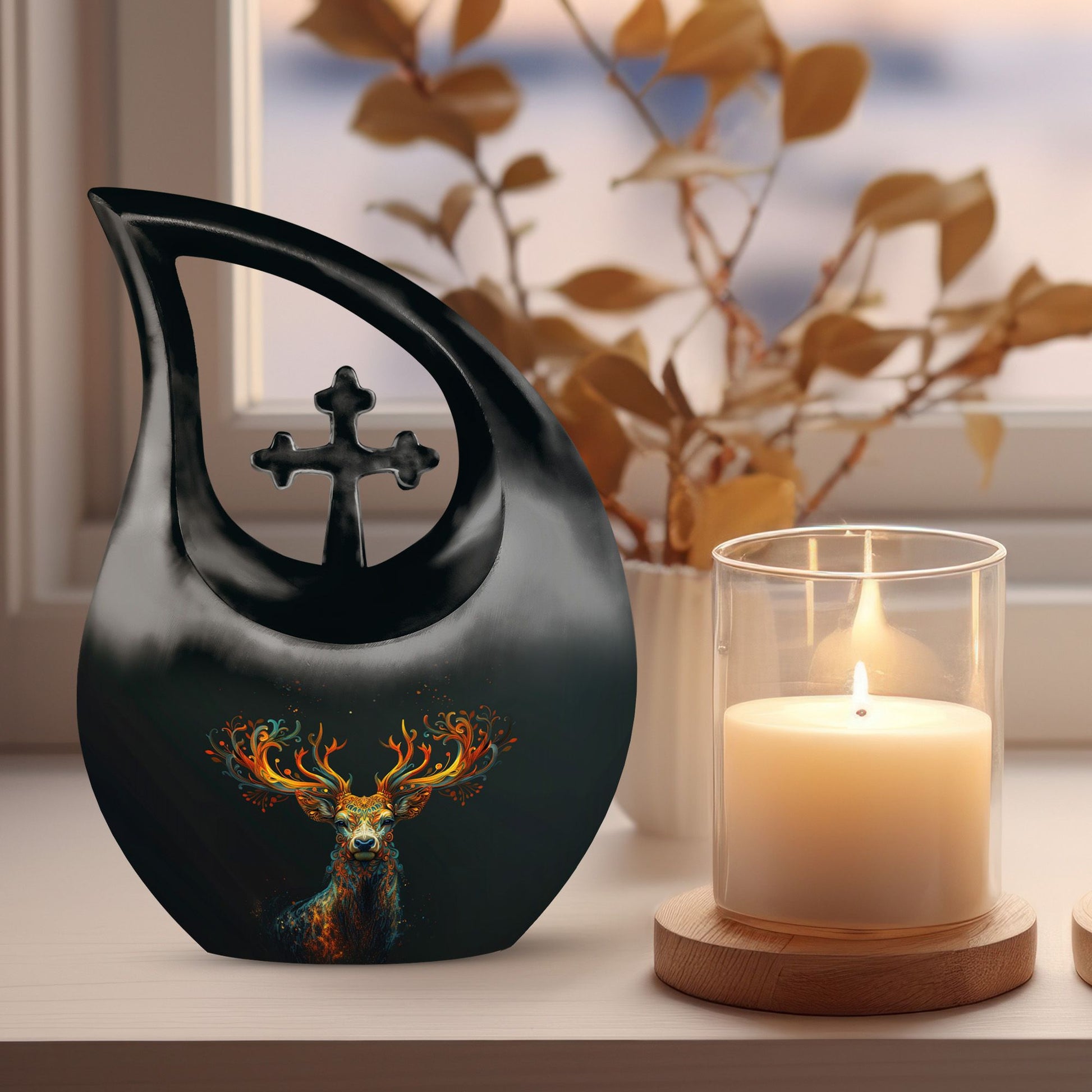Mystical Flame Stag Urn