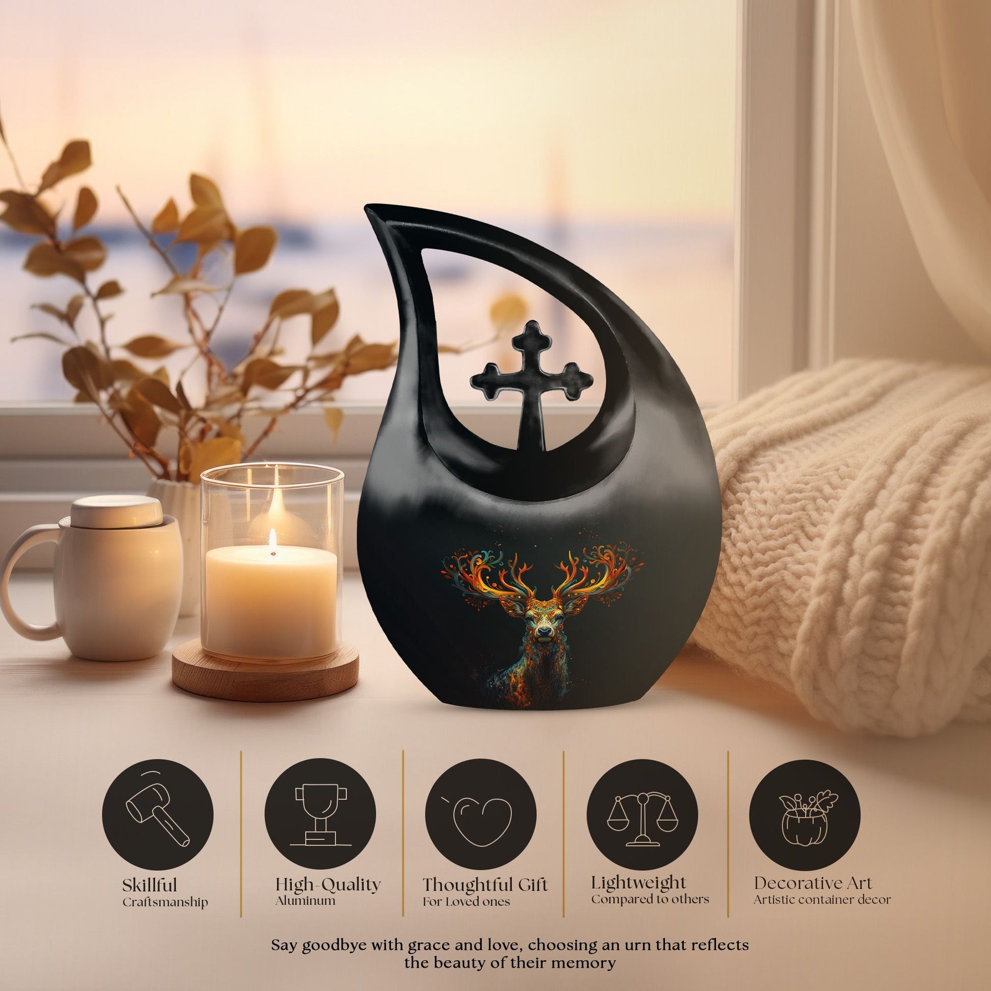 Mystical Flame Stag Urn