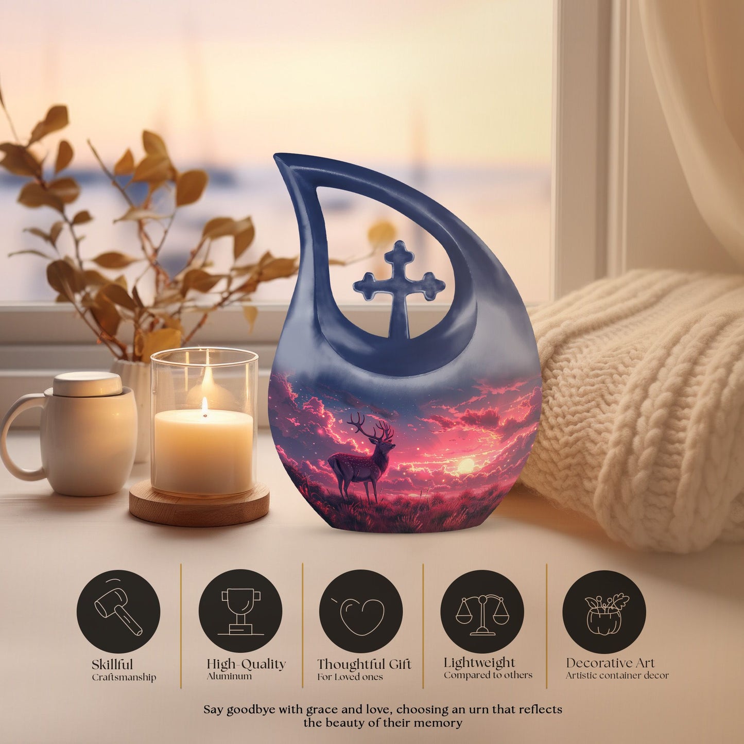 Crimson Twilight Vigil Urn, 