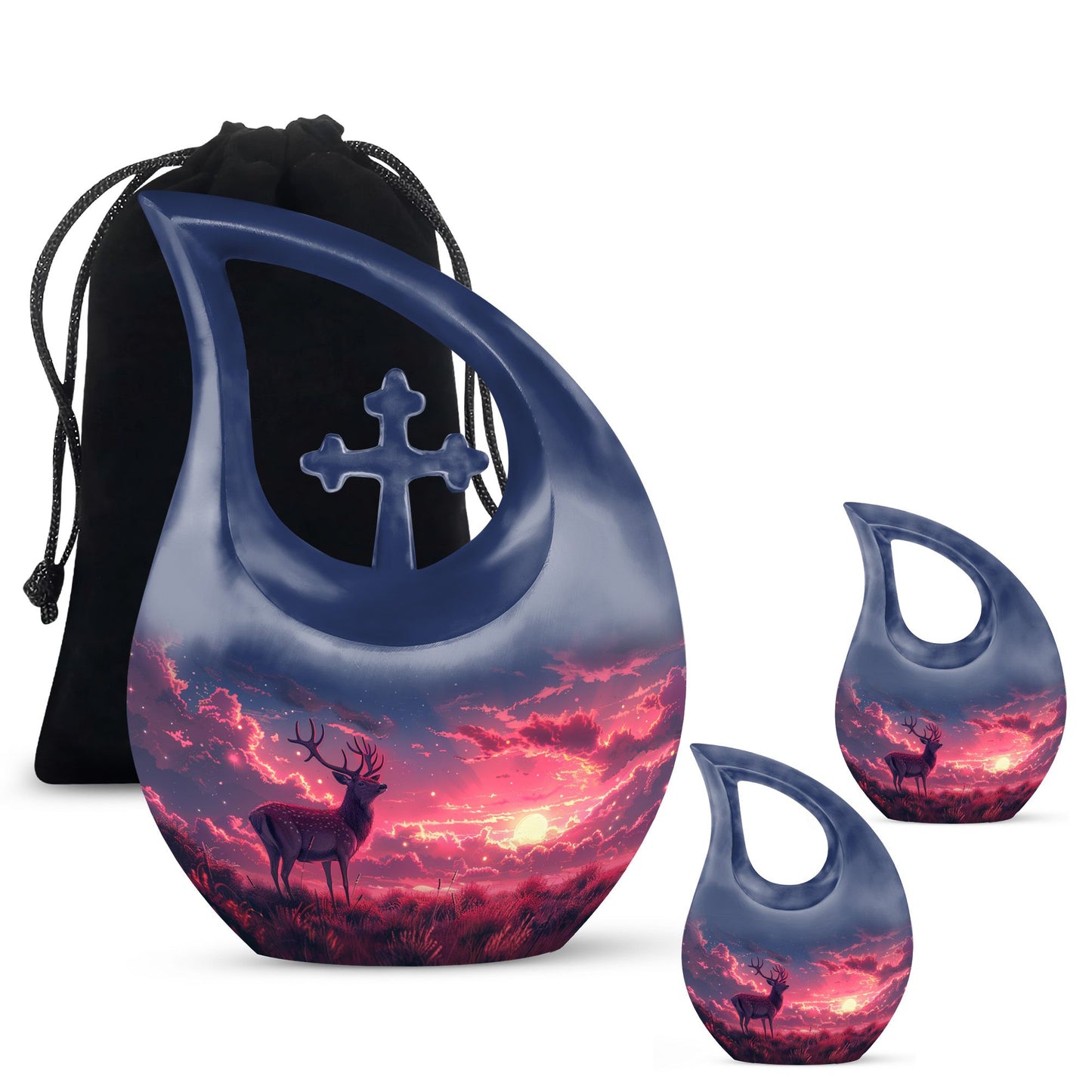 Personalized Deer Cremation Urn for Women - 10-inch, 200 cu in - Yatskia