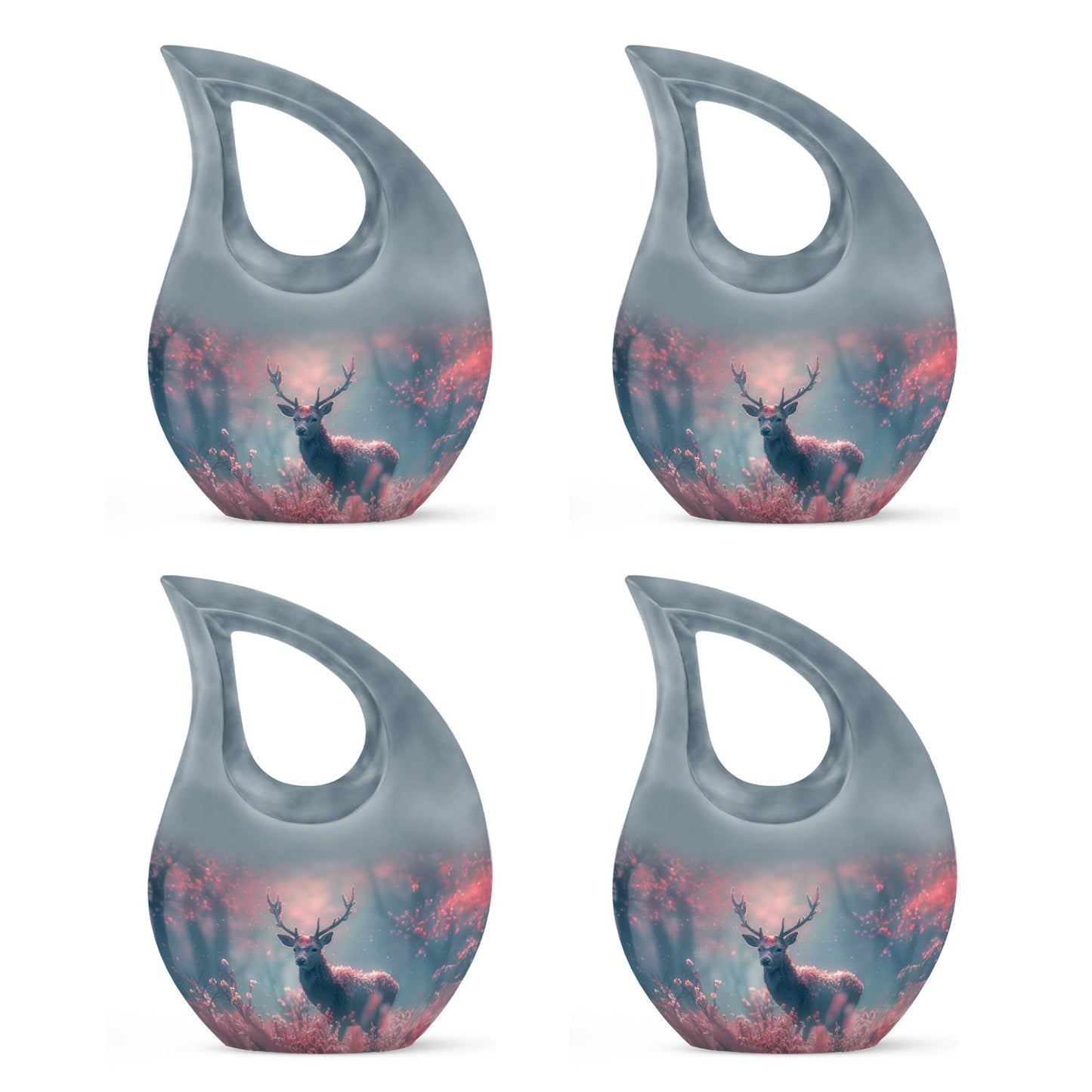 Pink Personalized Deer Cremation Urn for Human Ashes - 10-inch, 200 cu in - Yatskia