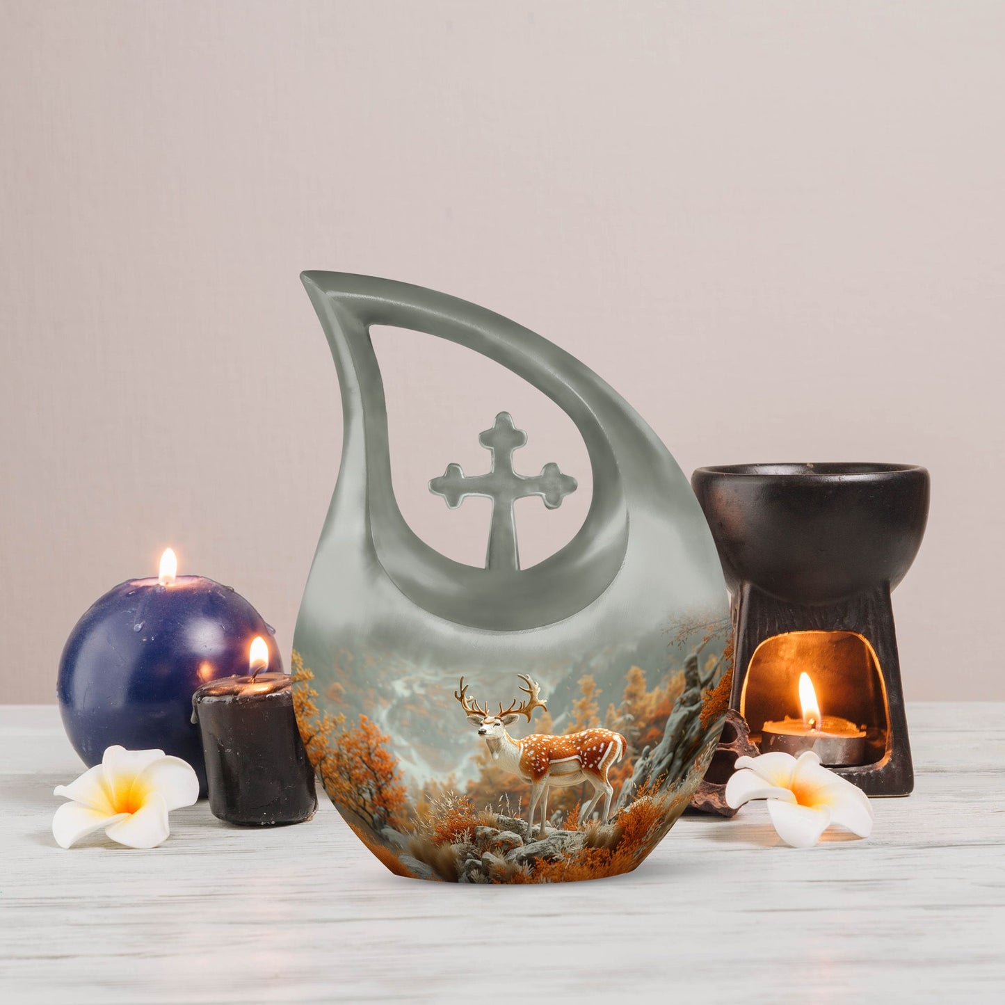 10 Inch Autumn Regal Stag Urn 