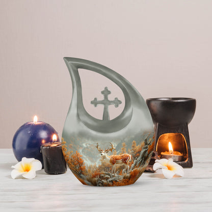 10 Inch Autumn Regal Stag Urn 