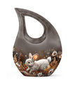 Forest Rabbit Meadow - Rabbit Urn Memorial, Funeral Shape Urn
