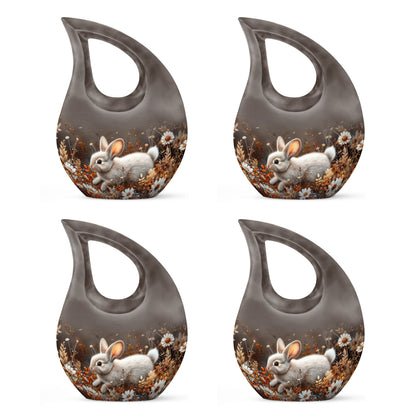 Personalized Rabbit Memorial Urn for Pet Ashes - 10-inch, 200 cu in - Yatskia