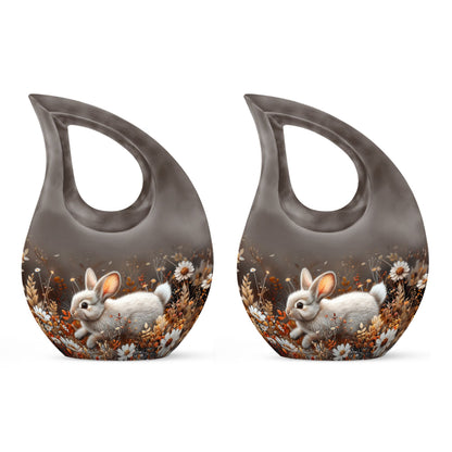 Personalized Rabbit Memorial Urn for Pet Ashes - 10-inch, 200 cu in - Yatskia