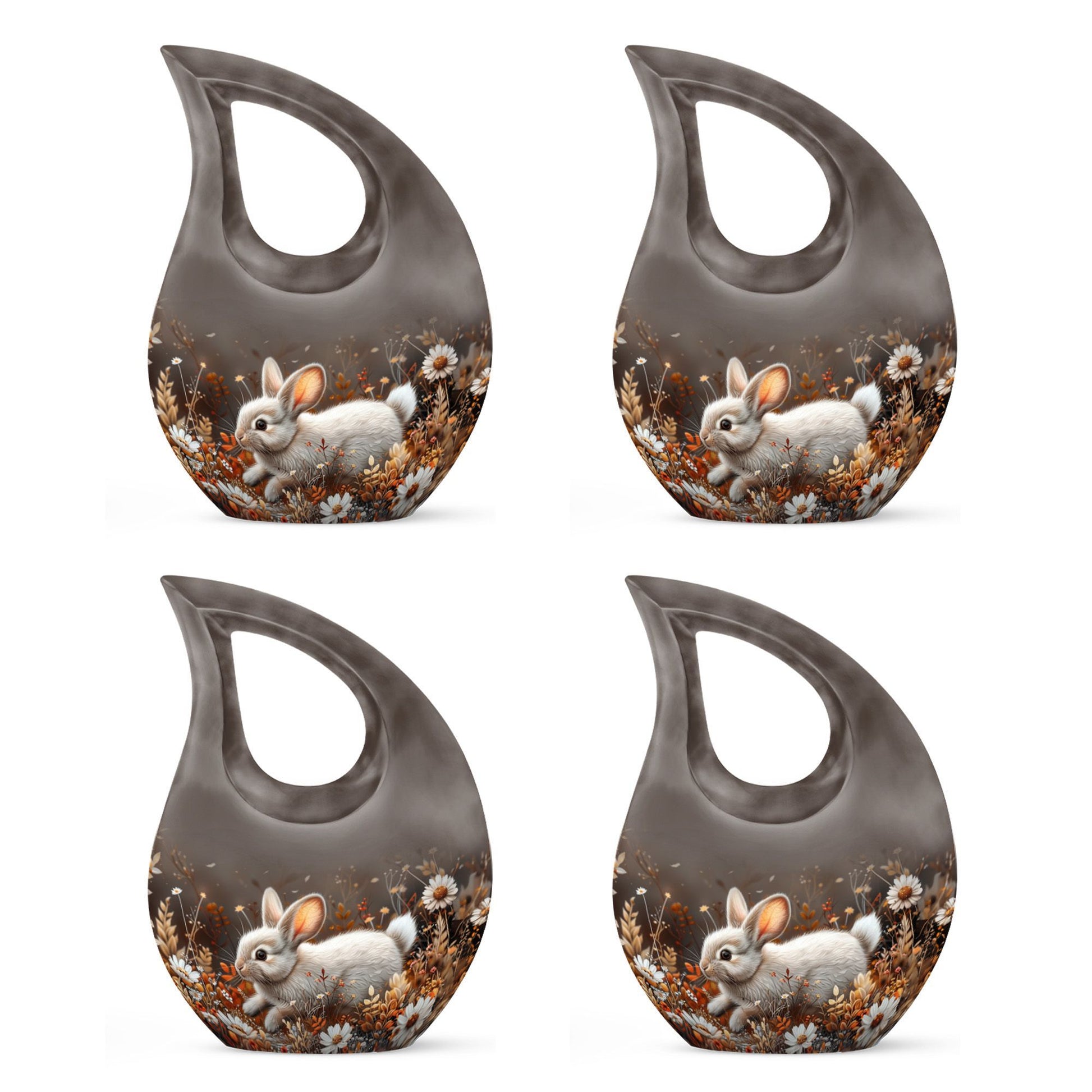 10-inch Forest Rabbit Meadow Urn