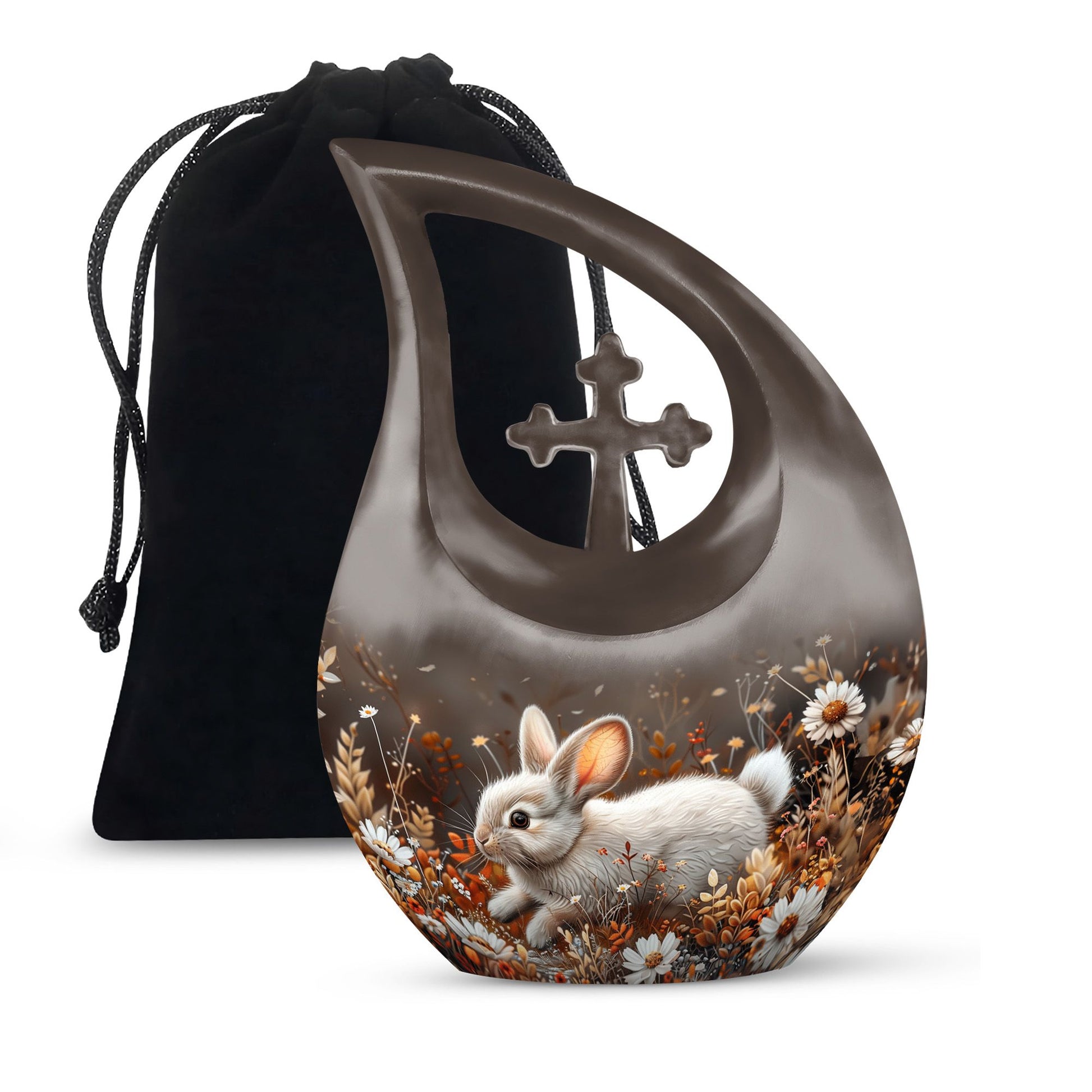 Forest Rabbit Meadow - Rabbit Urn Memorial, Funeral Shape Urn
