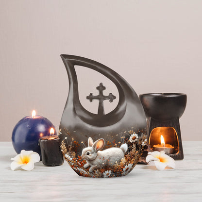 10-inch Forest Rabbit Meadow Urn