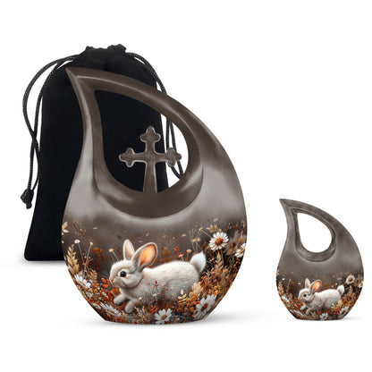 10-inch Forest Rabbit Meadow Urn