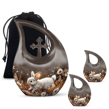 Personalized Rabbit Memorial Urn for Pet Ashes - 10-inch, 200 cu in - Yatskia
