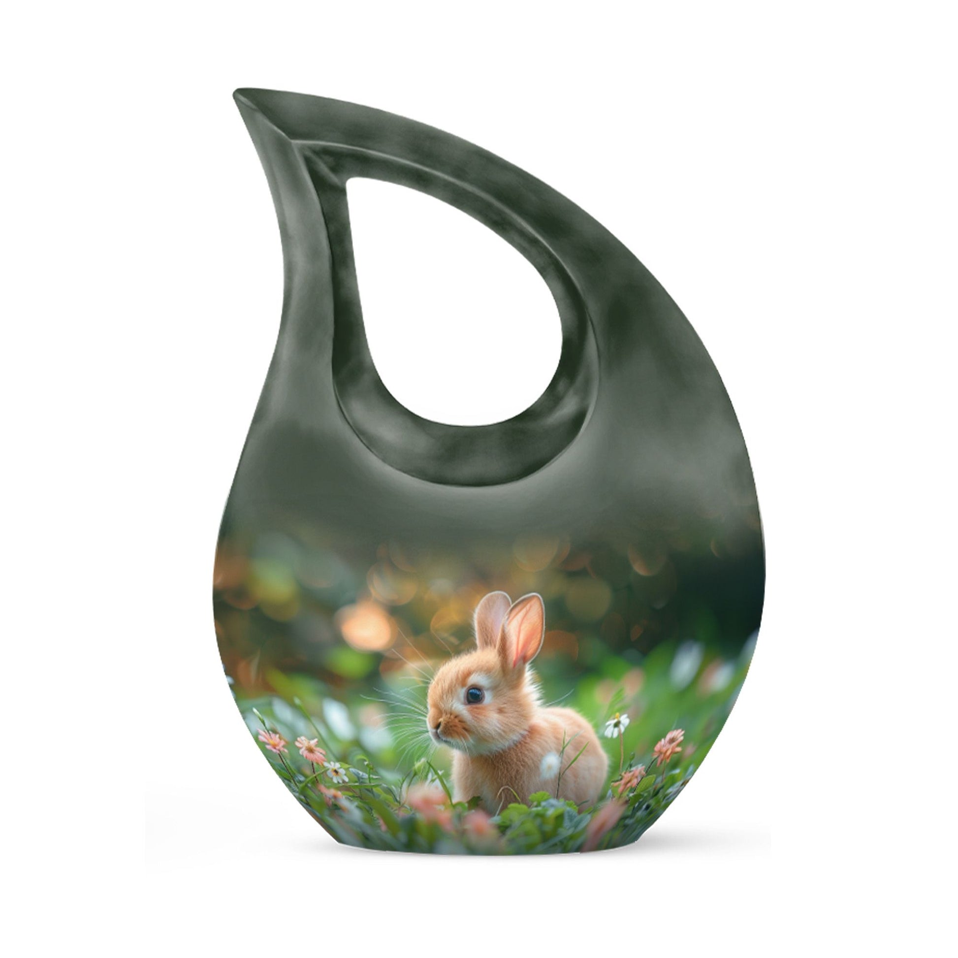 Green Baby Bunny Rabbit Urn – Beautiful Memorial for Pet Rabbits