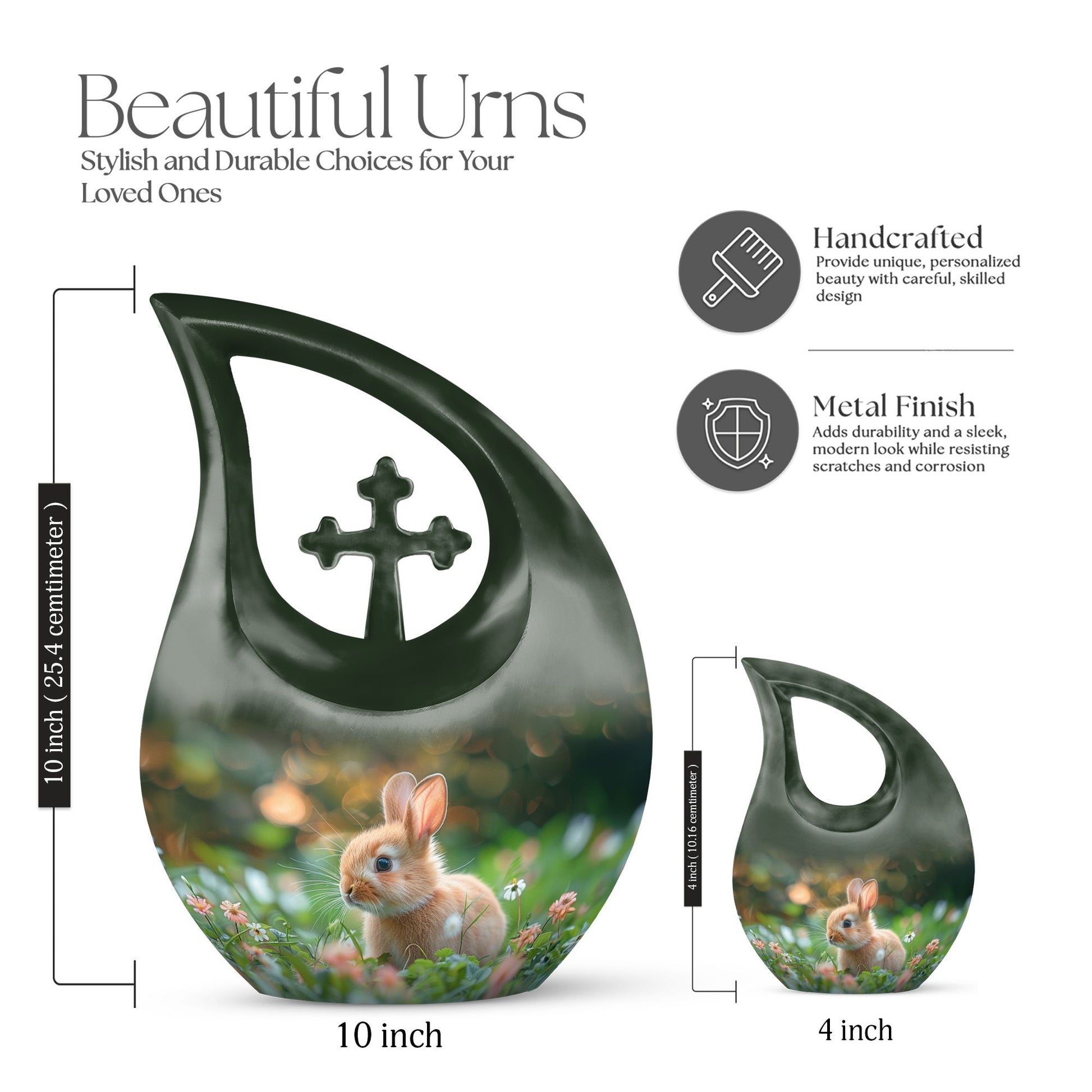 10-inch Twilight Garden Rabbit Urn 