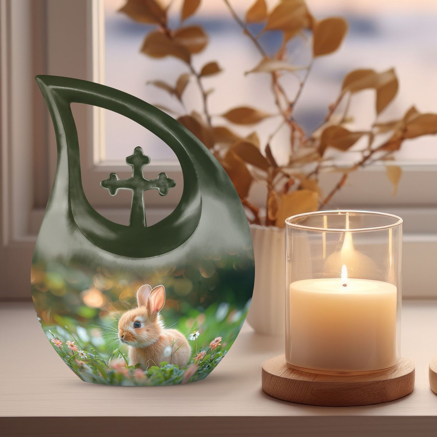 10-inch Twilight Garden Rabbit Urn 