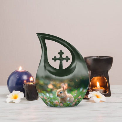 10-inch Twilight Garden Rabbit Urn 