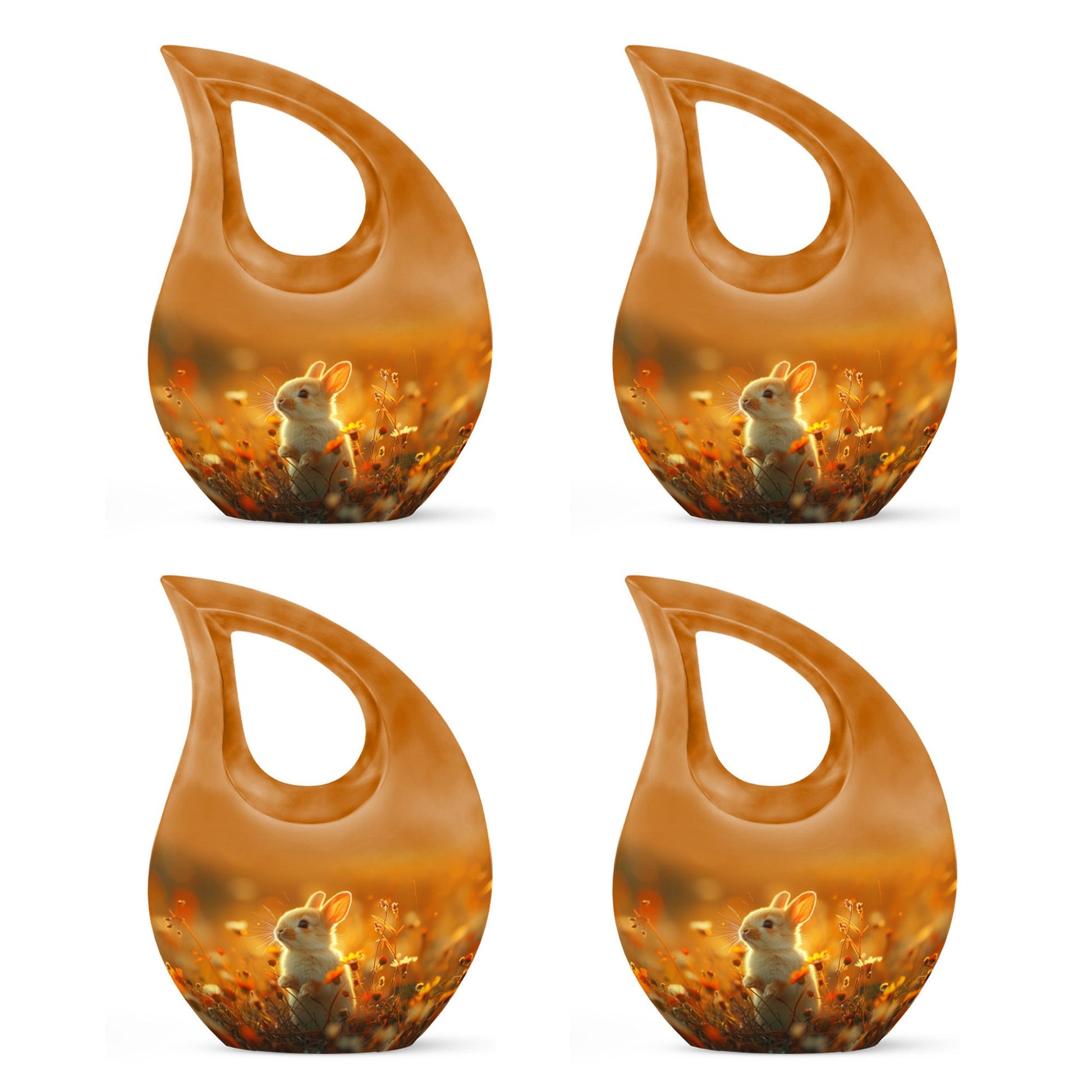 Sunset Baby Bunny Rabbit Urn - Beautiful Memorial For Pets Ashes