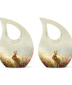 Baby Bunny Rabbit Urn – Beautiful Floral Design Memorial for Pet Remains