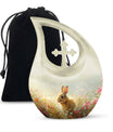 Baby Bunny Rabbit Urn – Beautiful Floral Design Memorial for Pet Remains