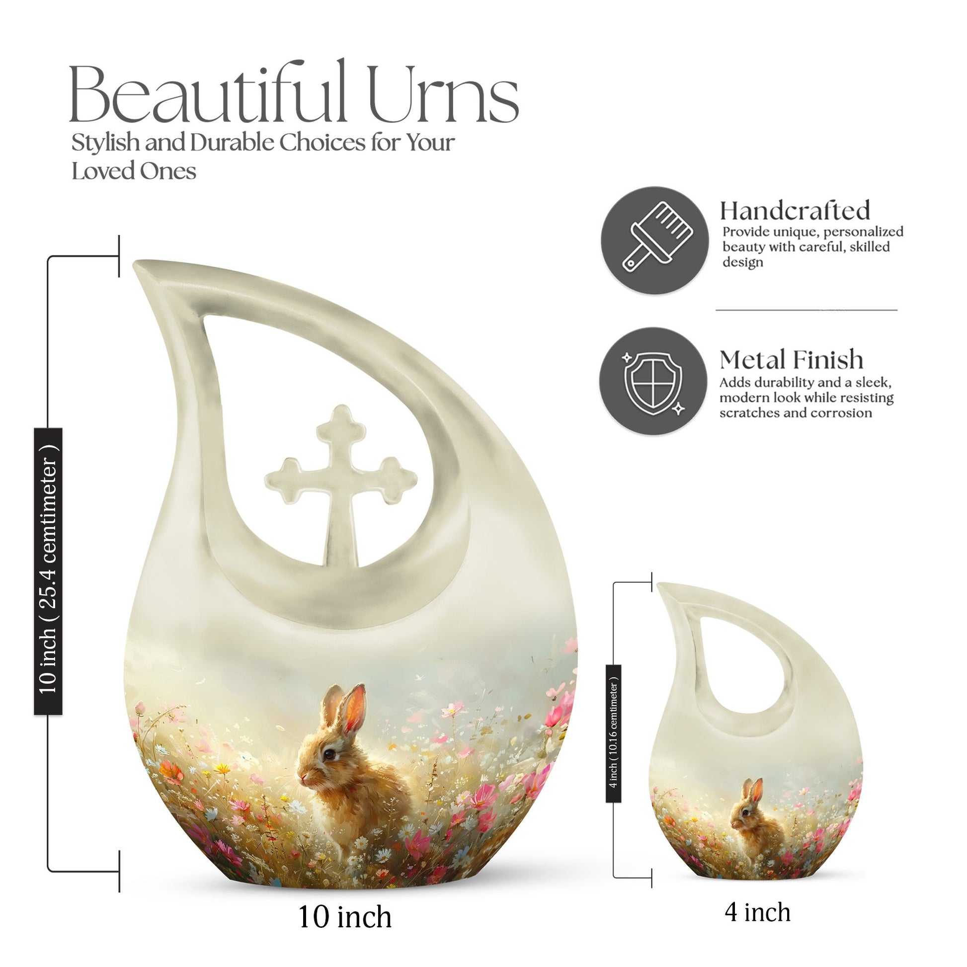 Springtime Bunny Fields Urn, 