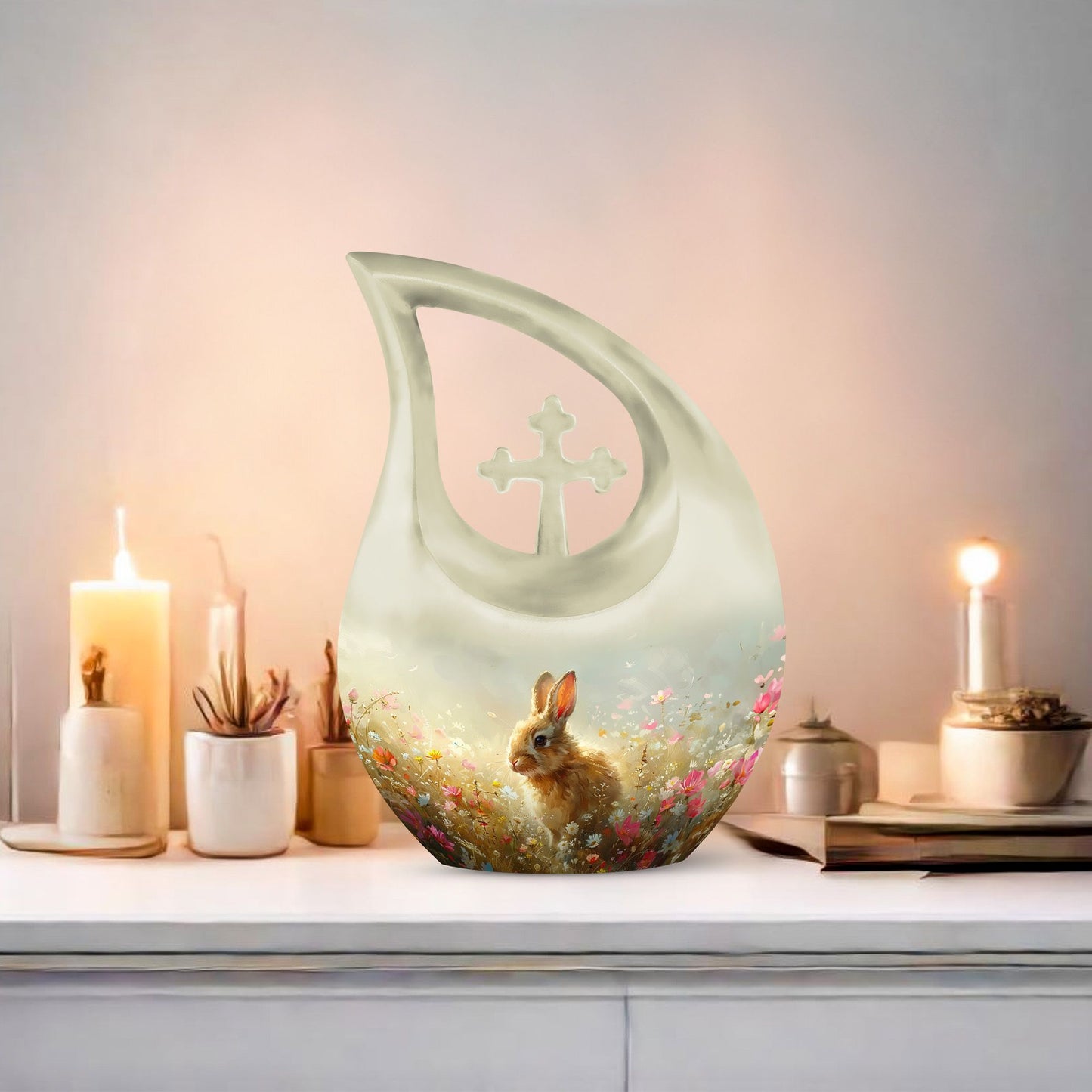 Springtime Bunny Fields Urn, 