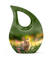 Bunny Rabbit Garden Urn - Beautiful Pet Memorial with Nature Design