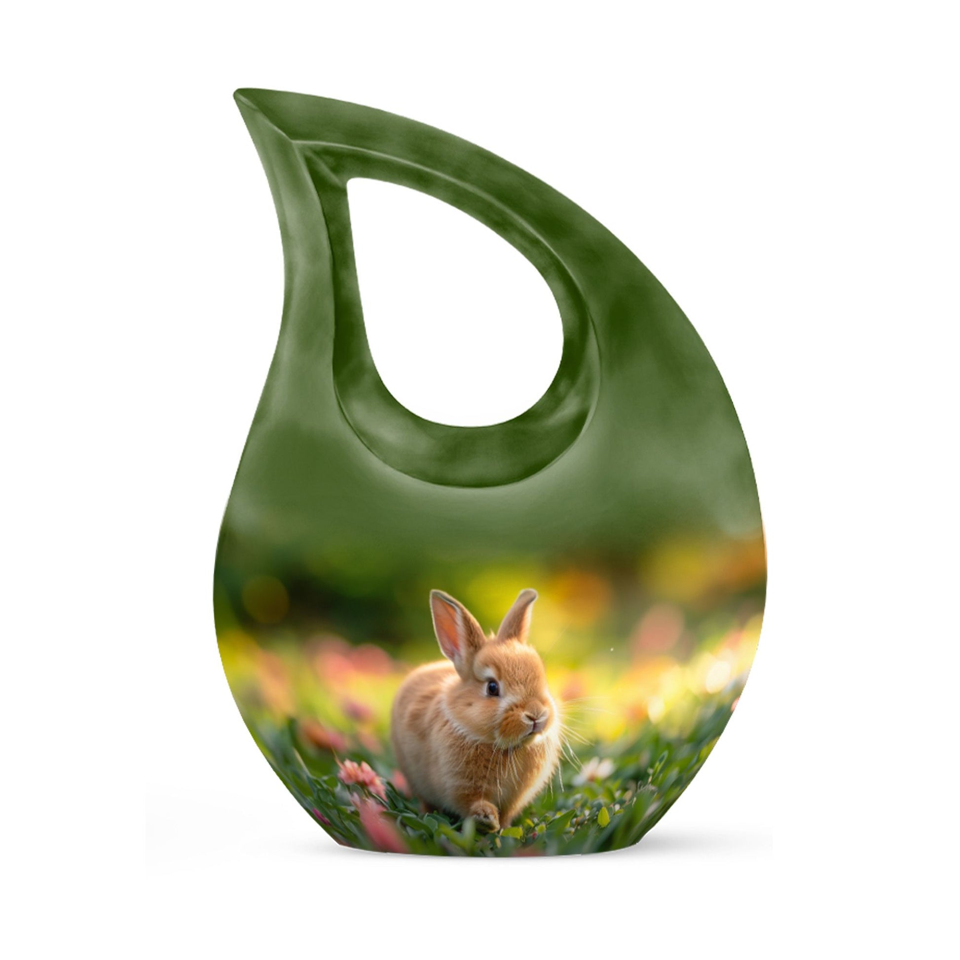 Bunny Rabbit Garden Urn - Beautiful Pet Memorial with Nature Design