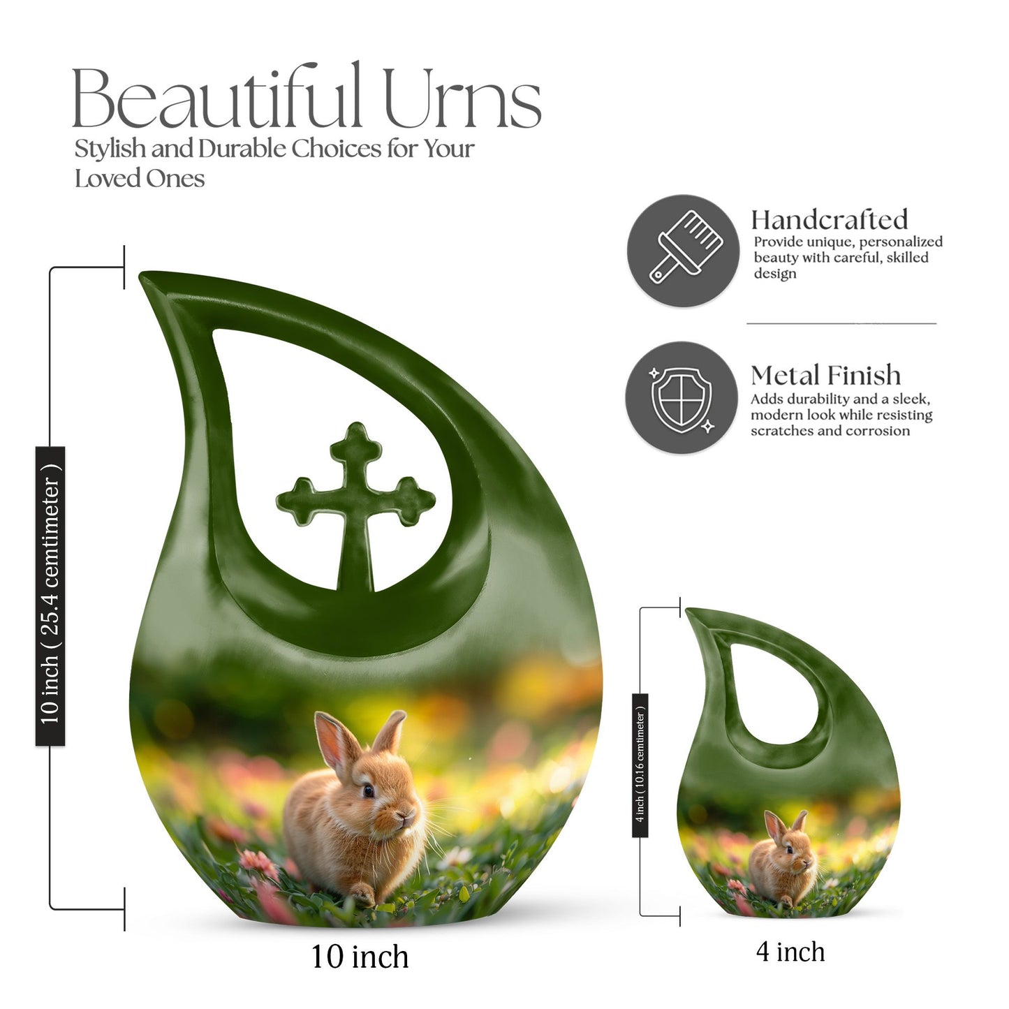 10 Inch Twilight Garden Bunny Urn