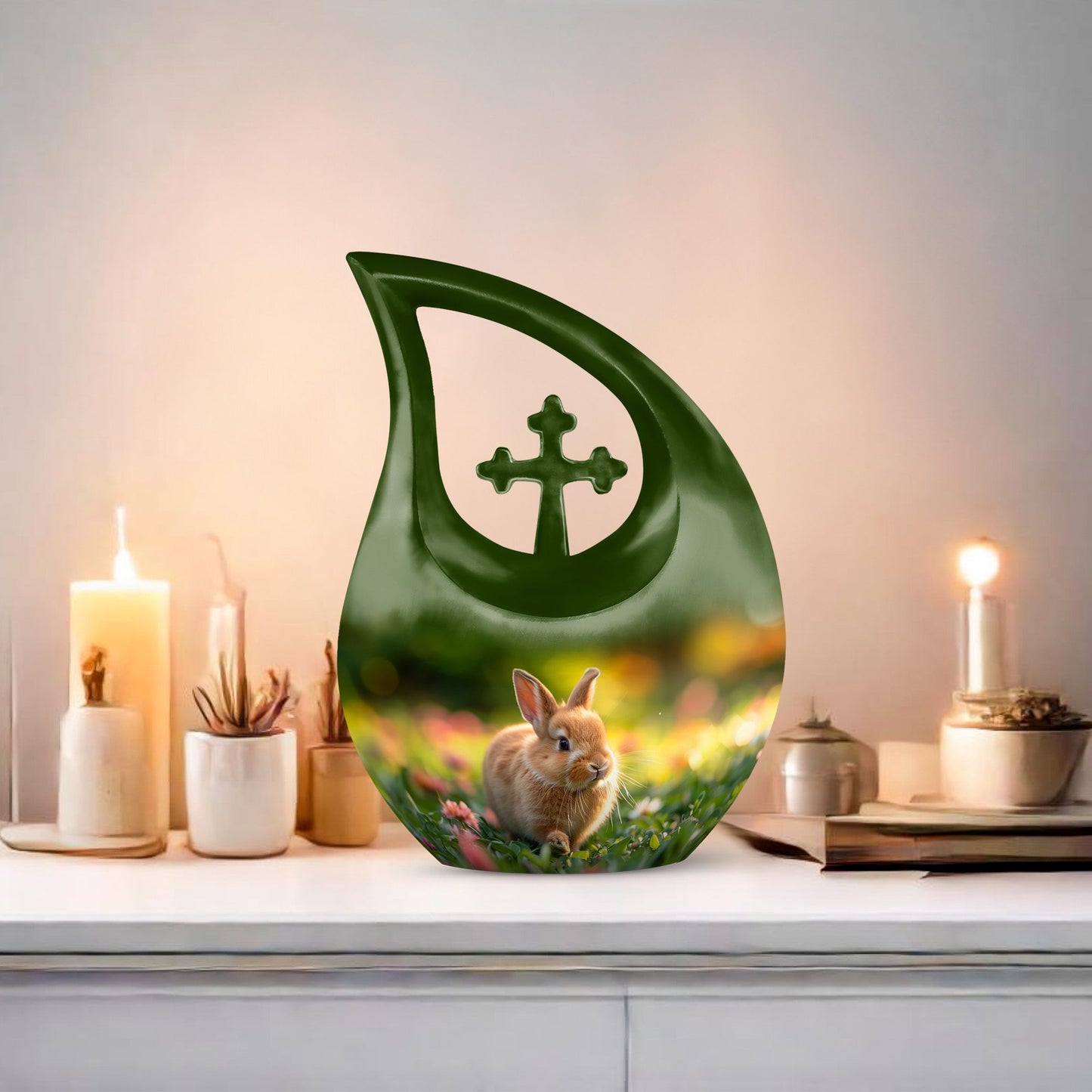 10 Inch Twilight Garden Bunny Urn