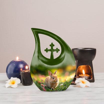 10 Inch Twilight Garden Bunny Urn