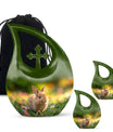 Bunny Rabbit Garden Urn - Beautiful Pet Memorial with Nature Design
