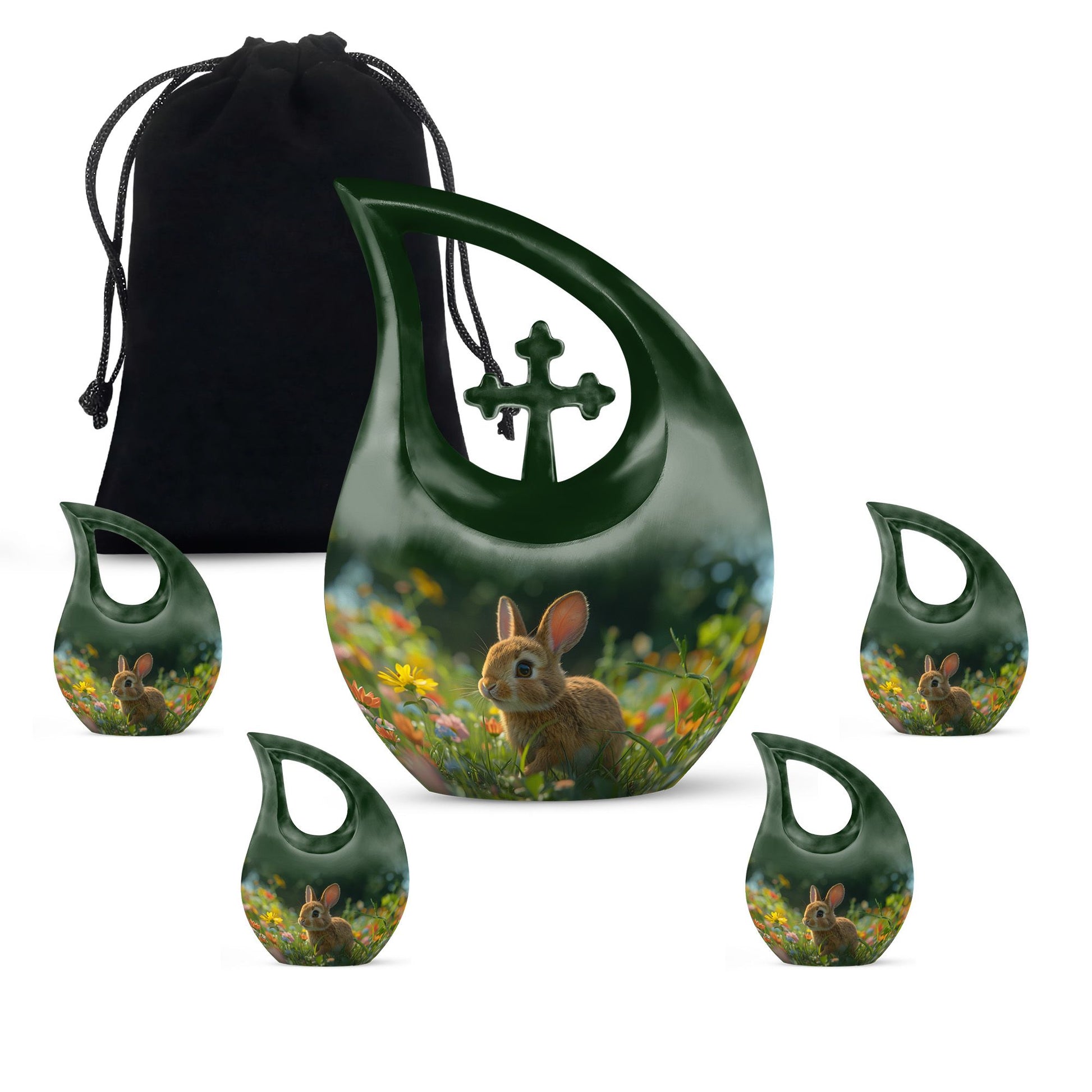 Summer Bunny Burial Urn - Decorative Unique Urns For Burial Ashes