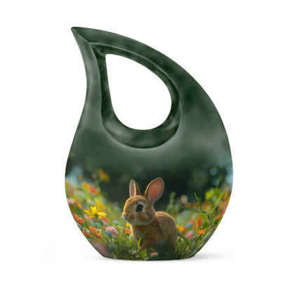 10 inch Summer Blossom Bunny Urn 