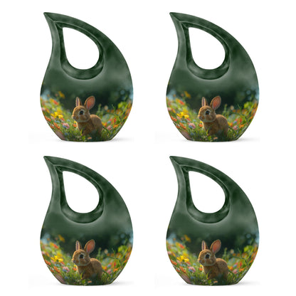 10 inch Summer Blossom Bunny Urn 