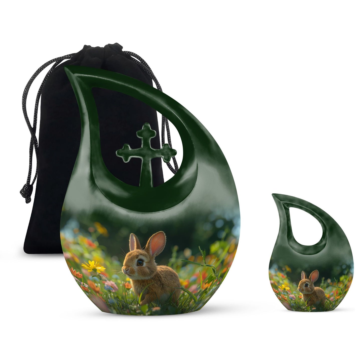 Personalized Rabbit Cremation Urn for Pet Ashes - 10-inch, 200 cu in - Yatskia