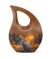 Golden Bunny Cremation Urn- Large Decorative Rabbit Urn For Ashes