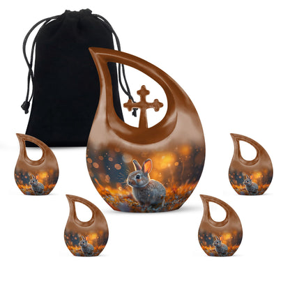 Personalized Rabbit Cremation Urn for Pet Ashes - 10-inch, 200 cu in - Yatskia