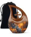 Golden Bunny Cremation Urn- Large Decorative Rabbit Urn For Ashes