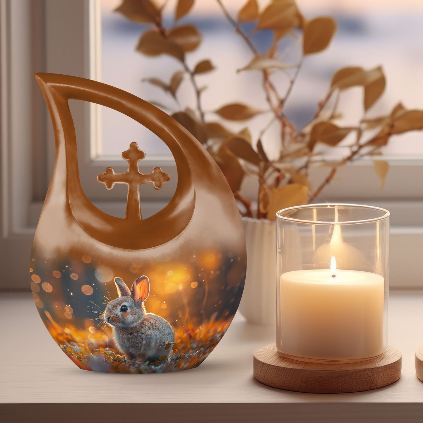 Golden Hour Bunny Urn,