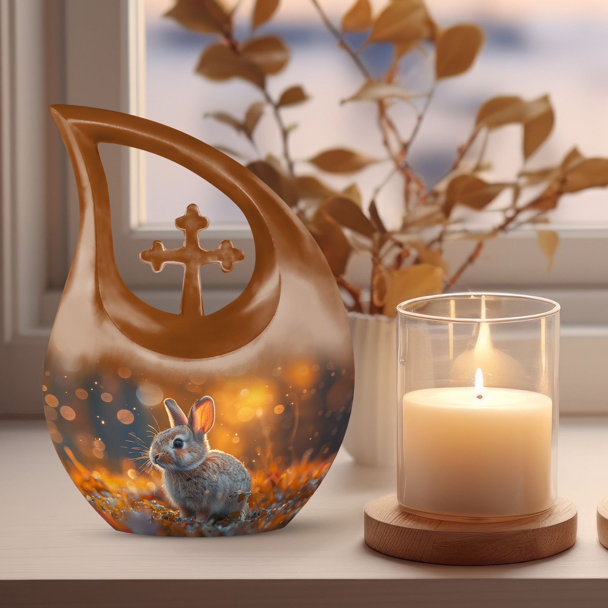 Golden Hour Bunny Urn,