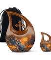 Golden Bunny Cremation Urn- Large Decorative Rabbit Urn For Ashes