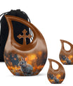 Golden Bunny Cremation Urn- Large Decorative Rabbit Urn For Ashes