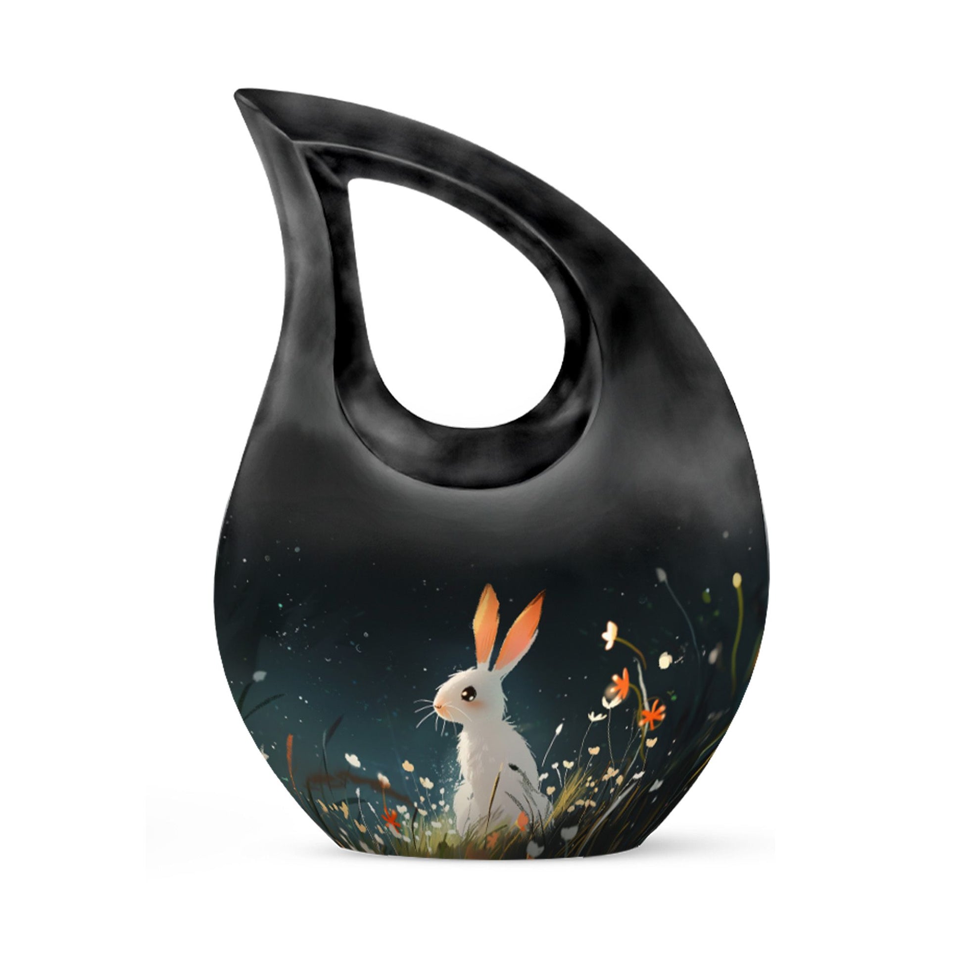 White Bunny Rabbit Burial Urn - Small Urn For Pet Ashes