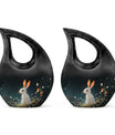 White Bunny Rabbit Burial Urn - Small Urn For Pet Ashes