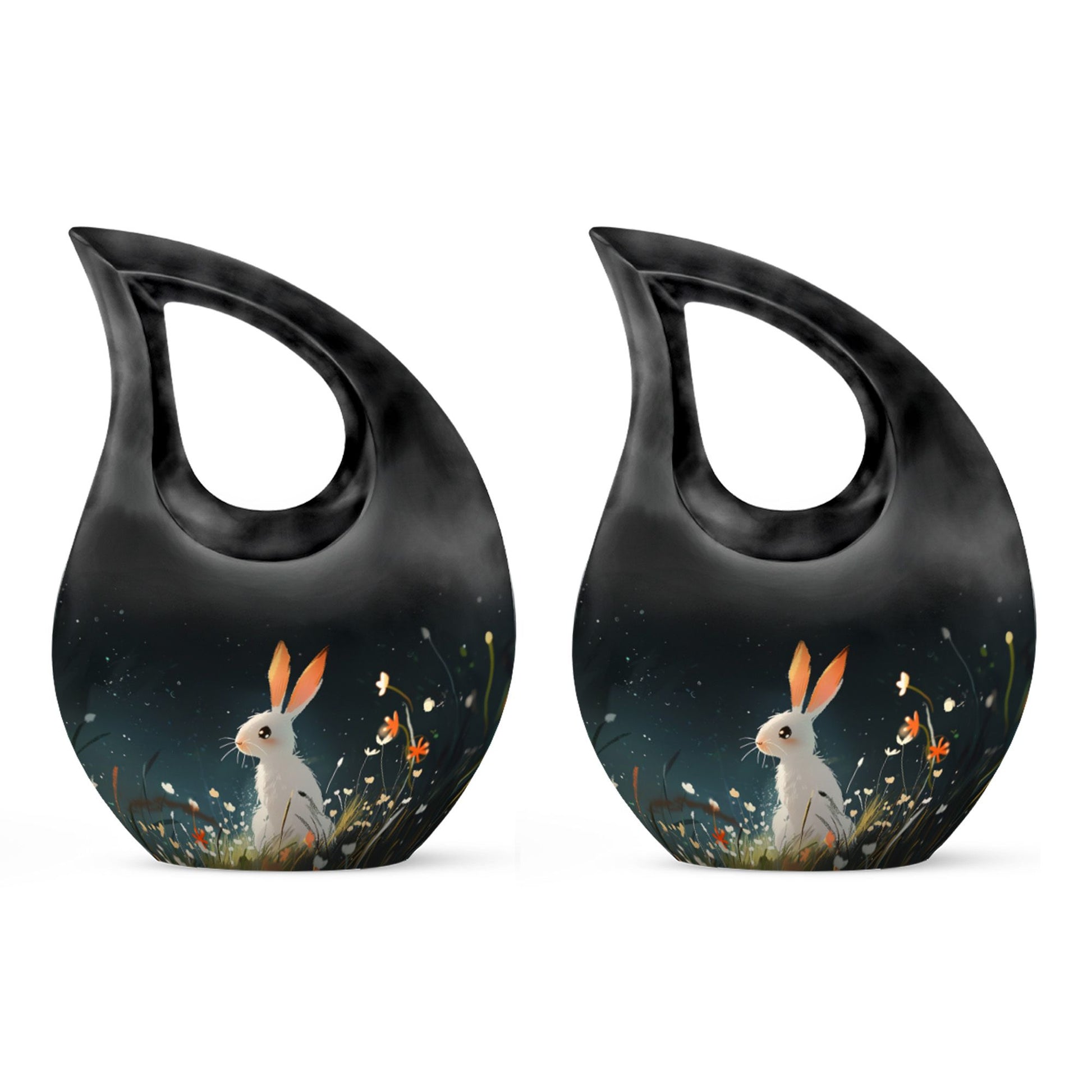 White Bunny Rabbit Burial Urn - Small Urn For Pet Ashes