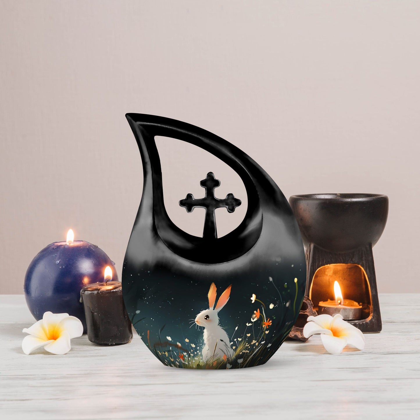10-inch Moonlit Meadow Bunny Urn 