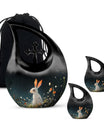 White Bunny Rabbit Burial Urn - Small Urn For Pet Ashes