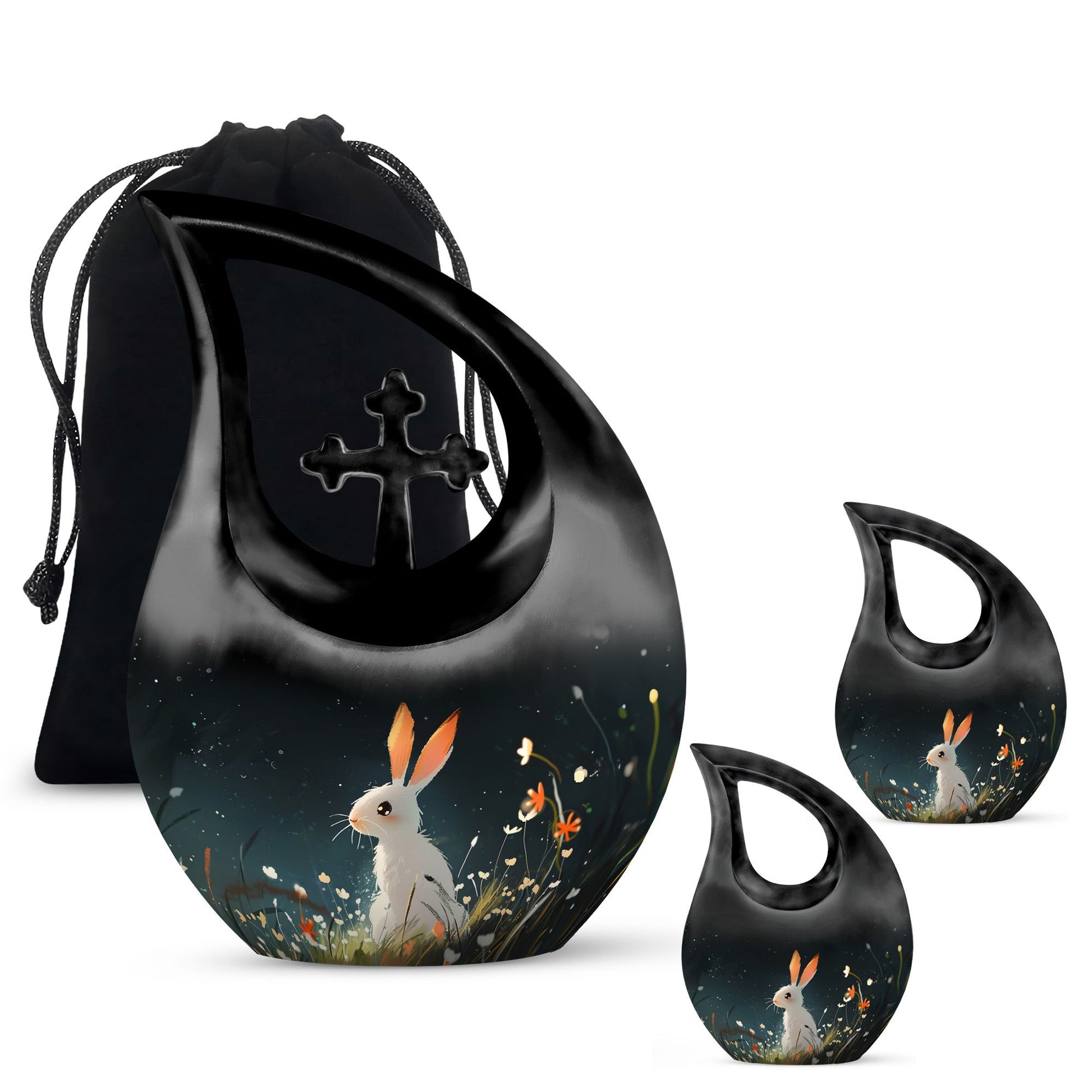 White Bunny Rabbit Burial Urn - Small Urn For Pet Ashes
