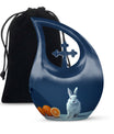 10-inch Citrus White Bunny Cross Drop memorial urn 